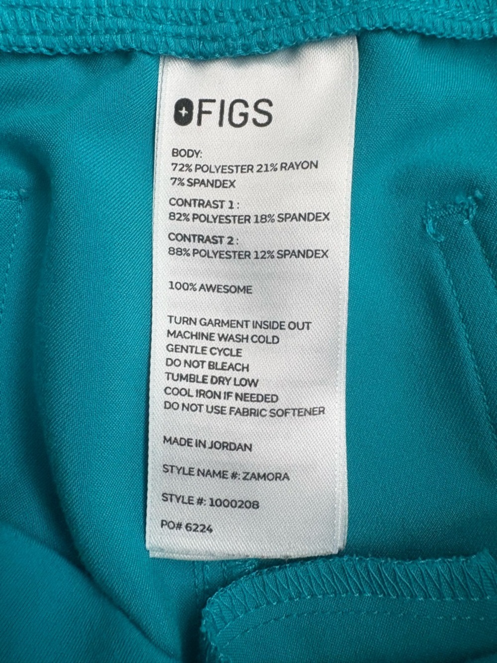 Figs Teal Scrub Set in Top XL and Joggers L - Picture 7 of 10